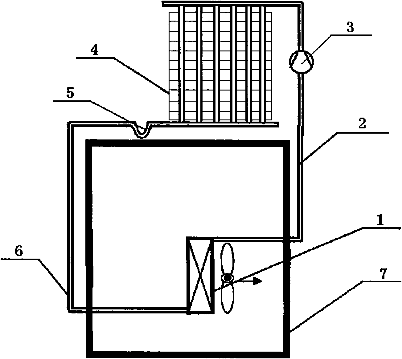 Heat radiator with air pump separate type thermosiphon for machine room or machine cabinet