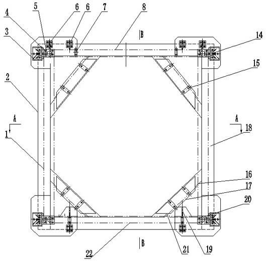 Tank container end frame assembling tooling