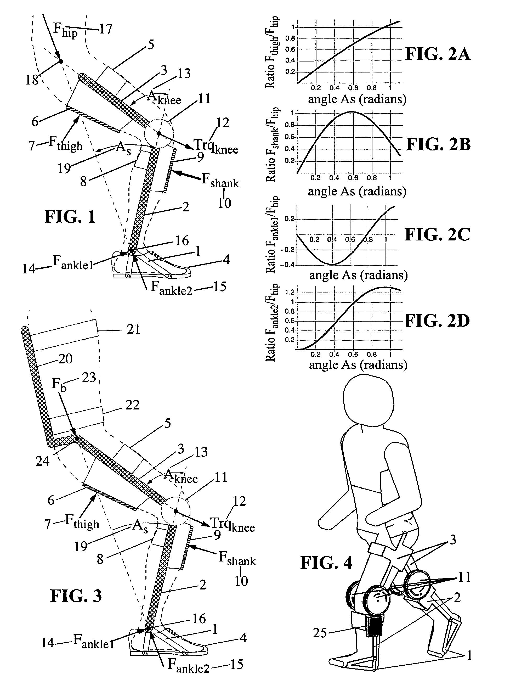 Metabolically efficient leg brace