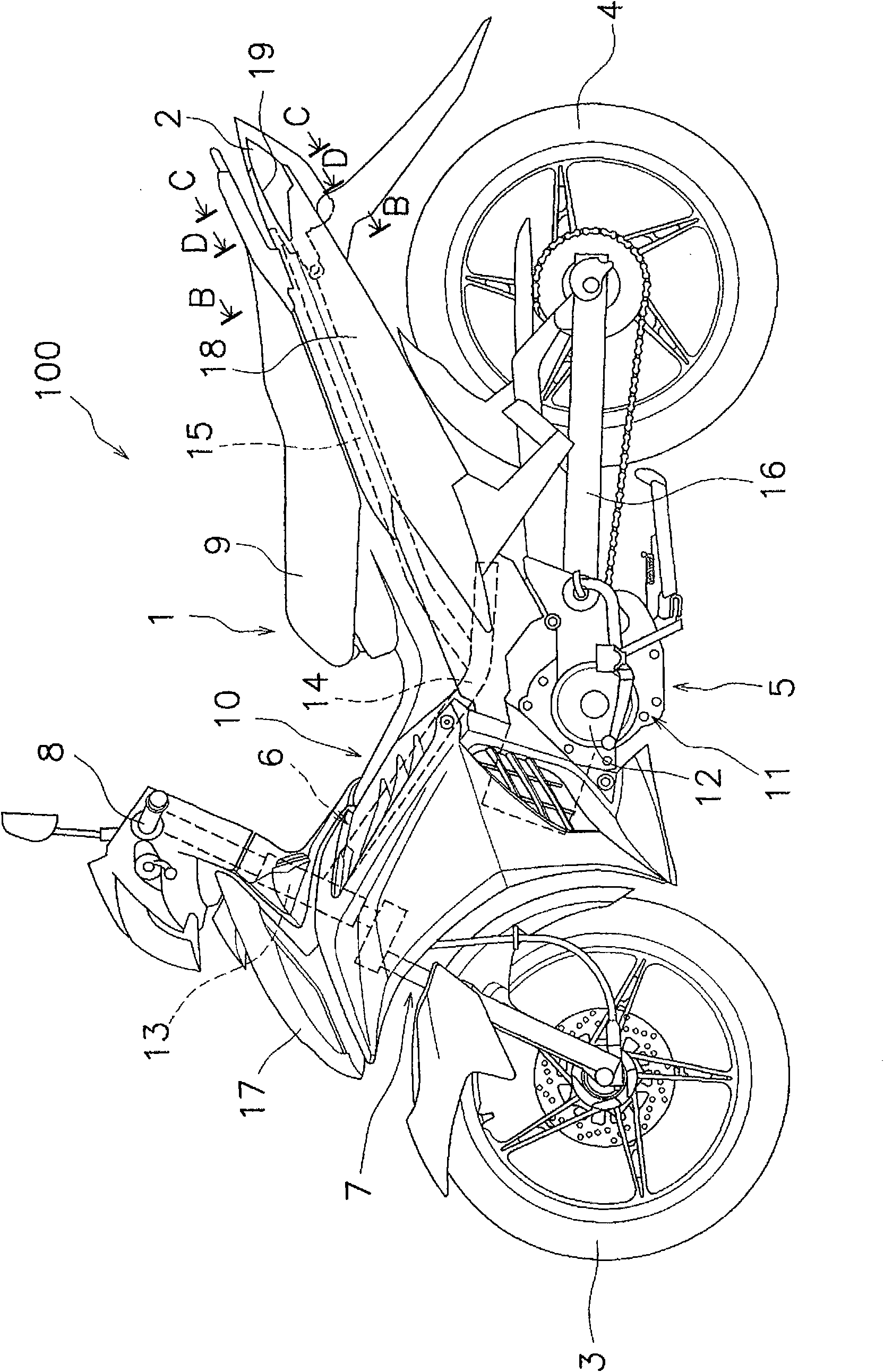 Tail light unit for motorcycle