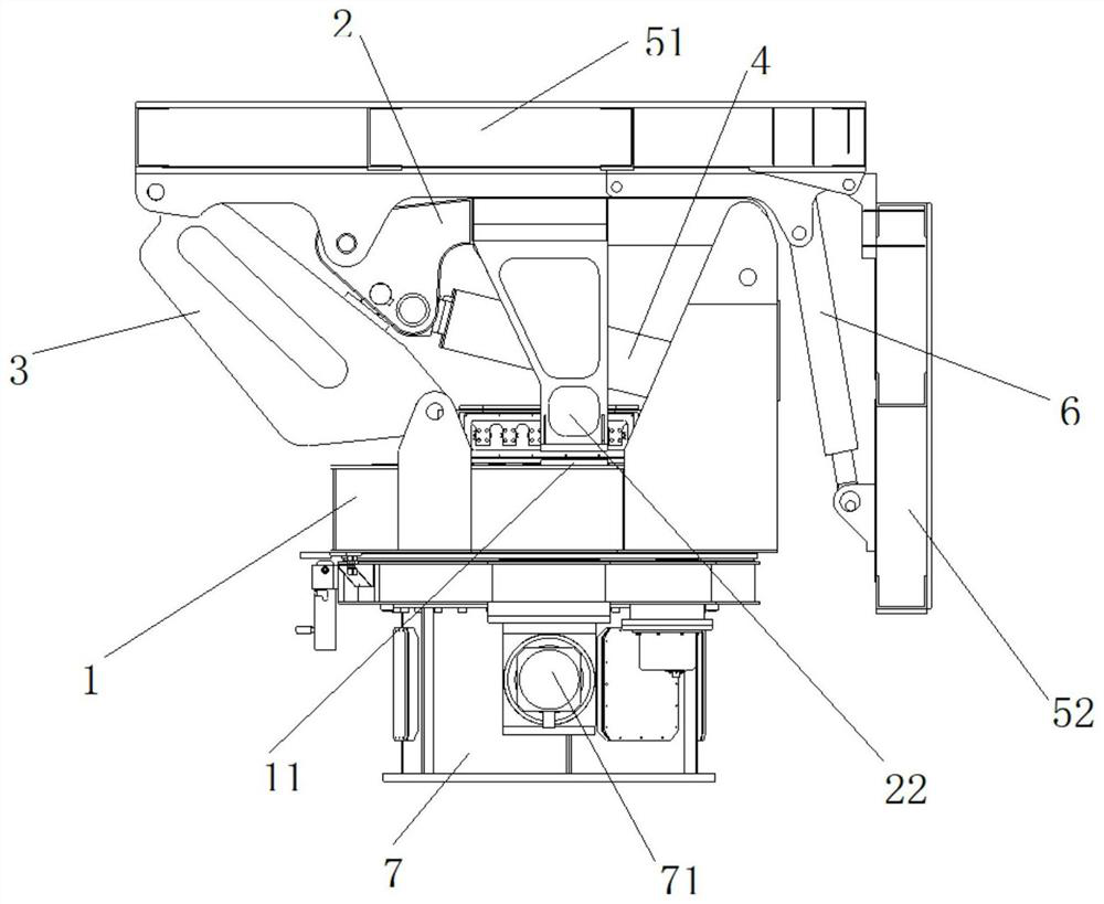 Radar antenna lifting mechanism with antenna fixedly connected to connecting rod