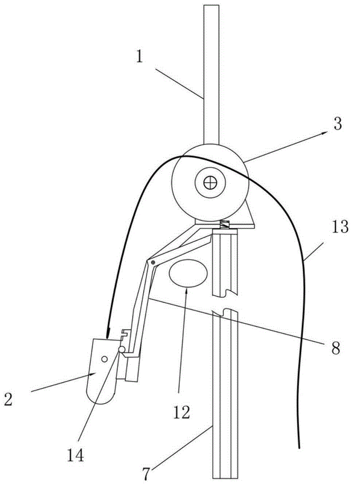 A 10kv distribution network line strung optical cable spanning device