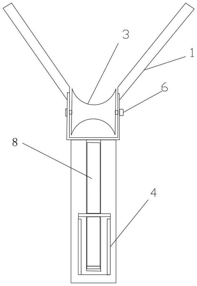 A 10kv distribution network line strung optical cable spanning device