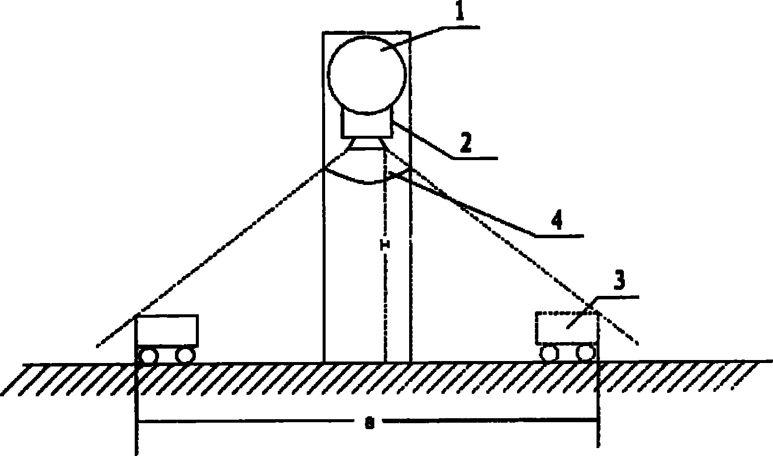 Method for measuring vehicle speed by utilizing equidistant camera of vidicon