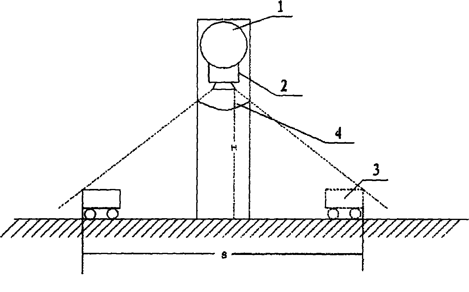 Method for measuring vehicle speed by utilizing equidistant camera of vidicon