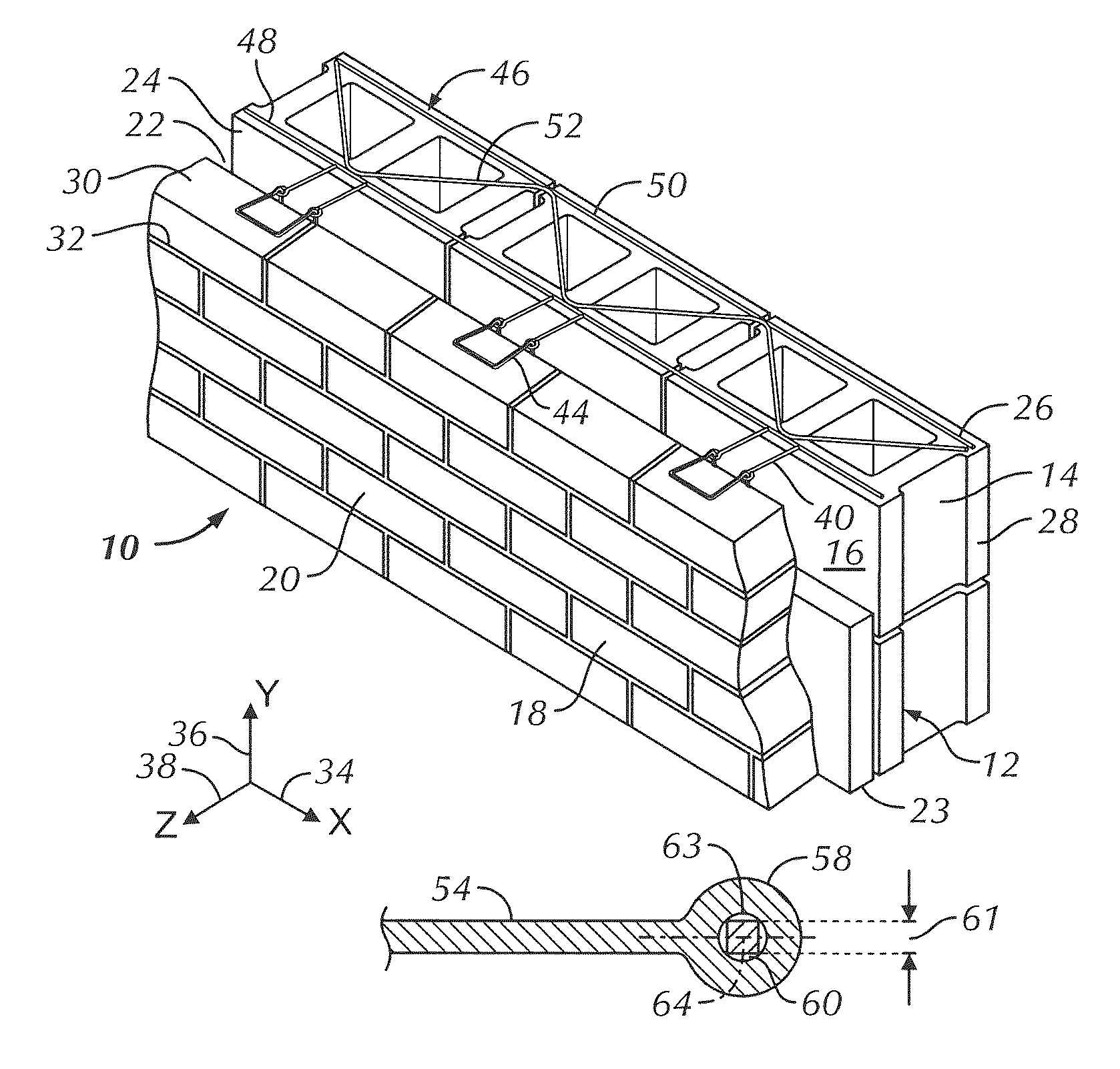 High-strength rectangular wire veneer tie and anchoring systems utilizing the same