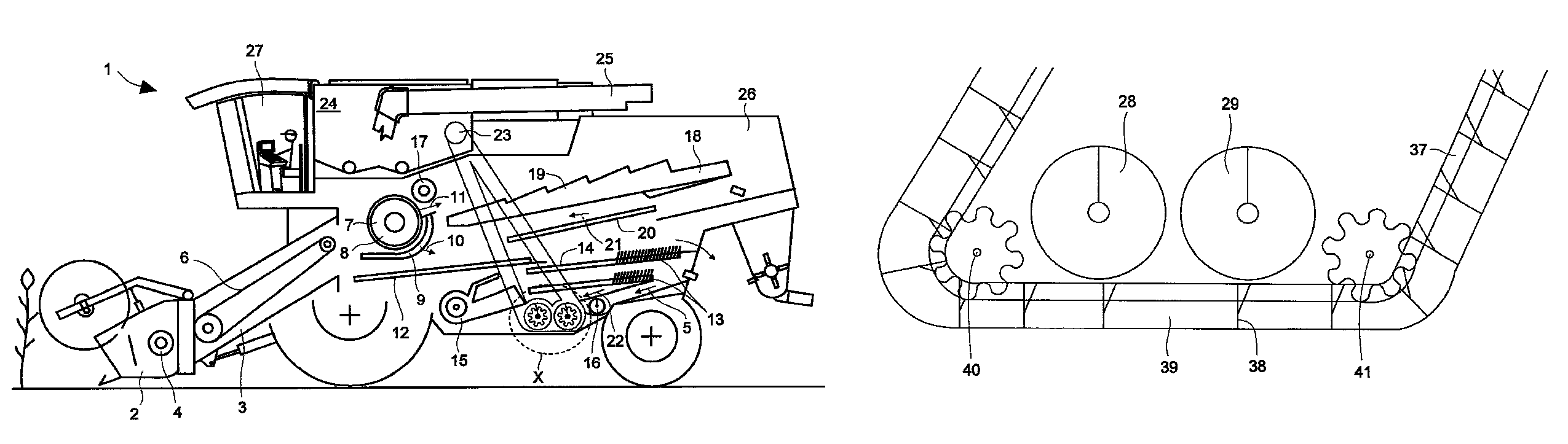 Combine harvester clean crop elevator