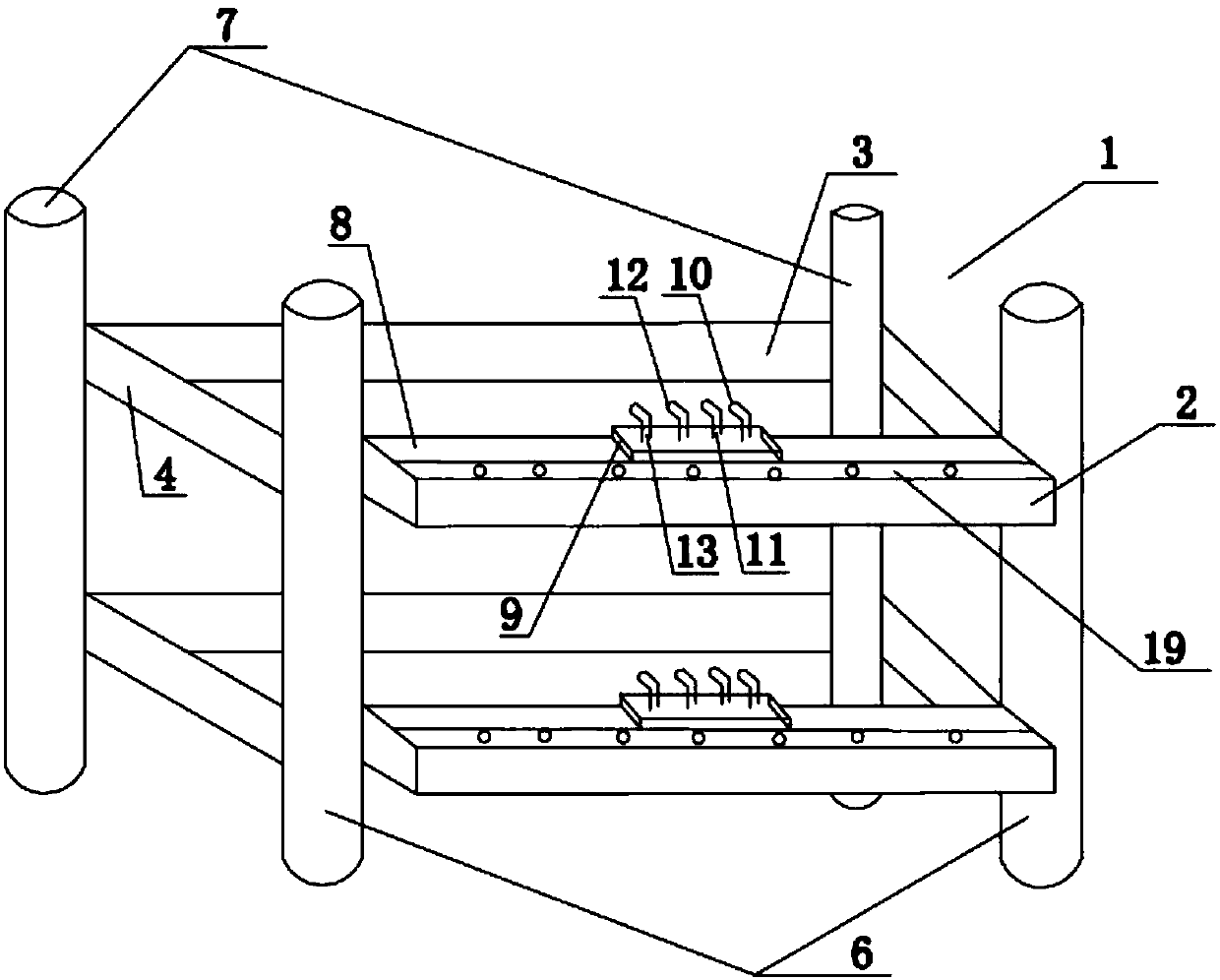 Agaricus bisporus planting frame and using method thereof