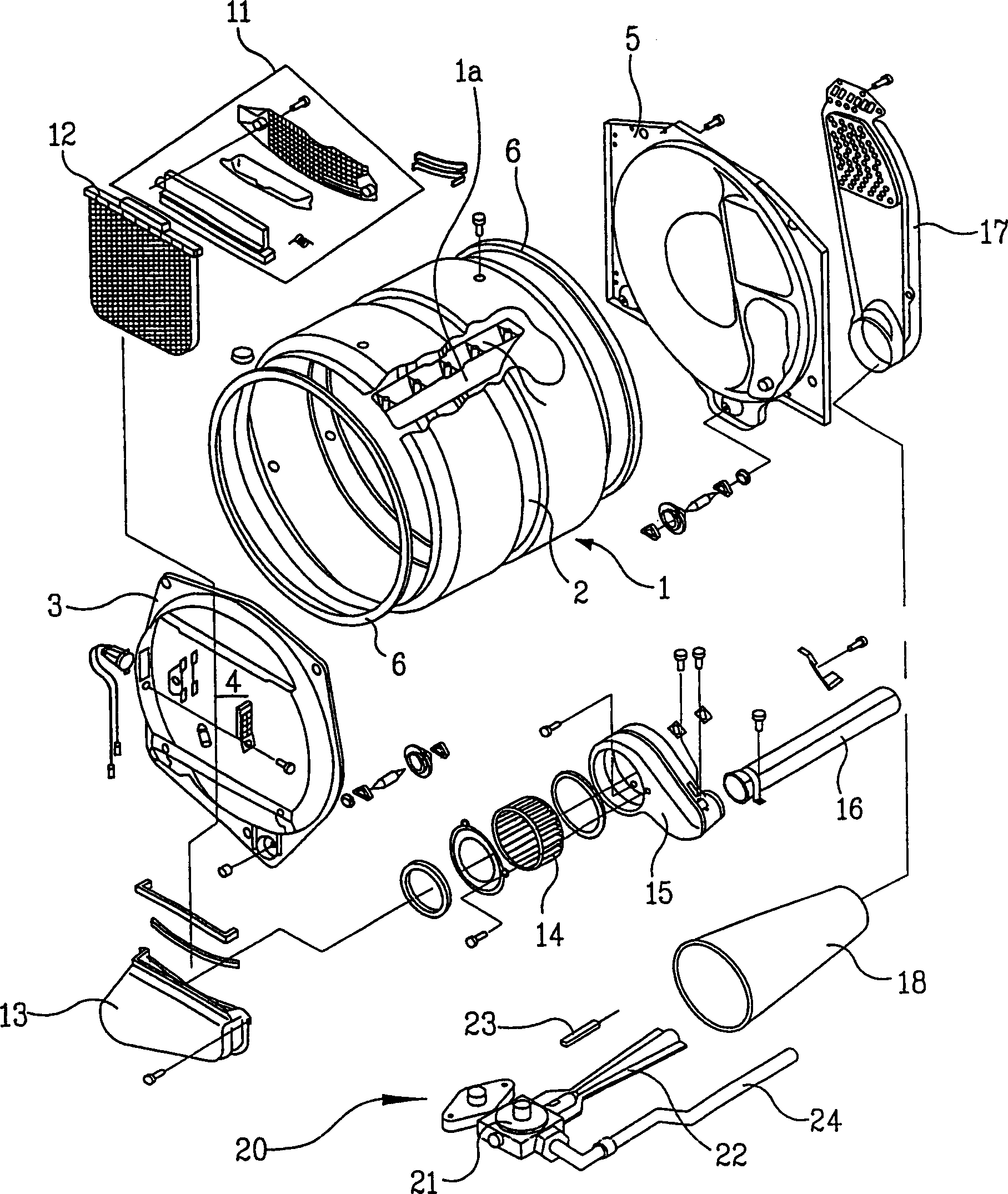 Apparatus for supporting burner of drier