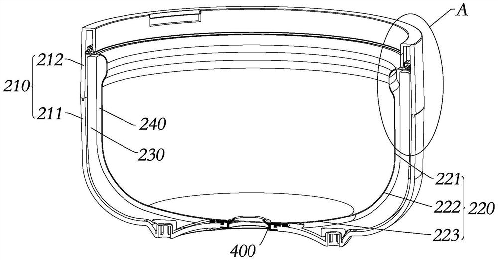 Internal heating type cooking container and cooking utensil