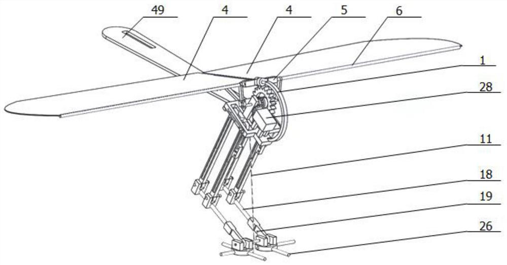 A flapping-wing robot that imitates locusts to bounce and take off