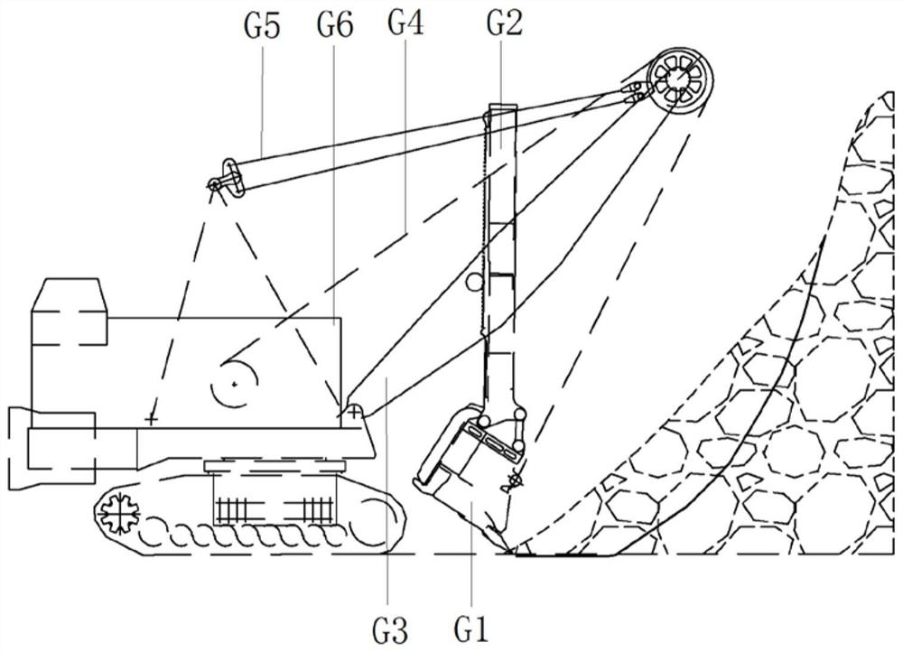 Mine Excavator Lifting Arm Position and Posture Detection Device and Control Method