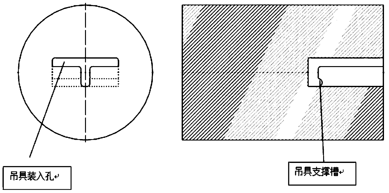 Hanging structure and hanging method of 3D printing sand core