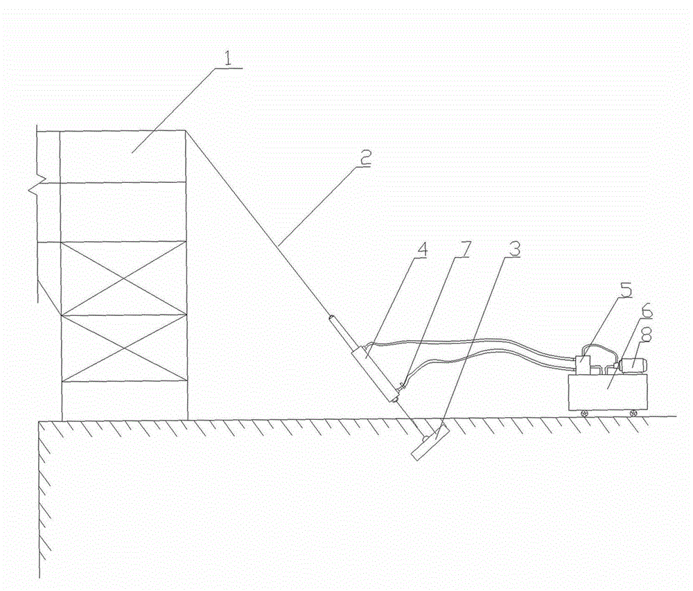 Temporary rapid installing support for cable erection