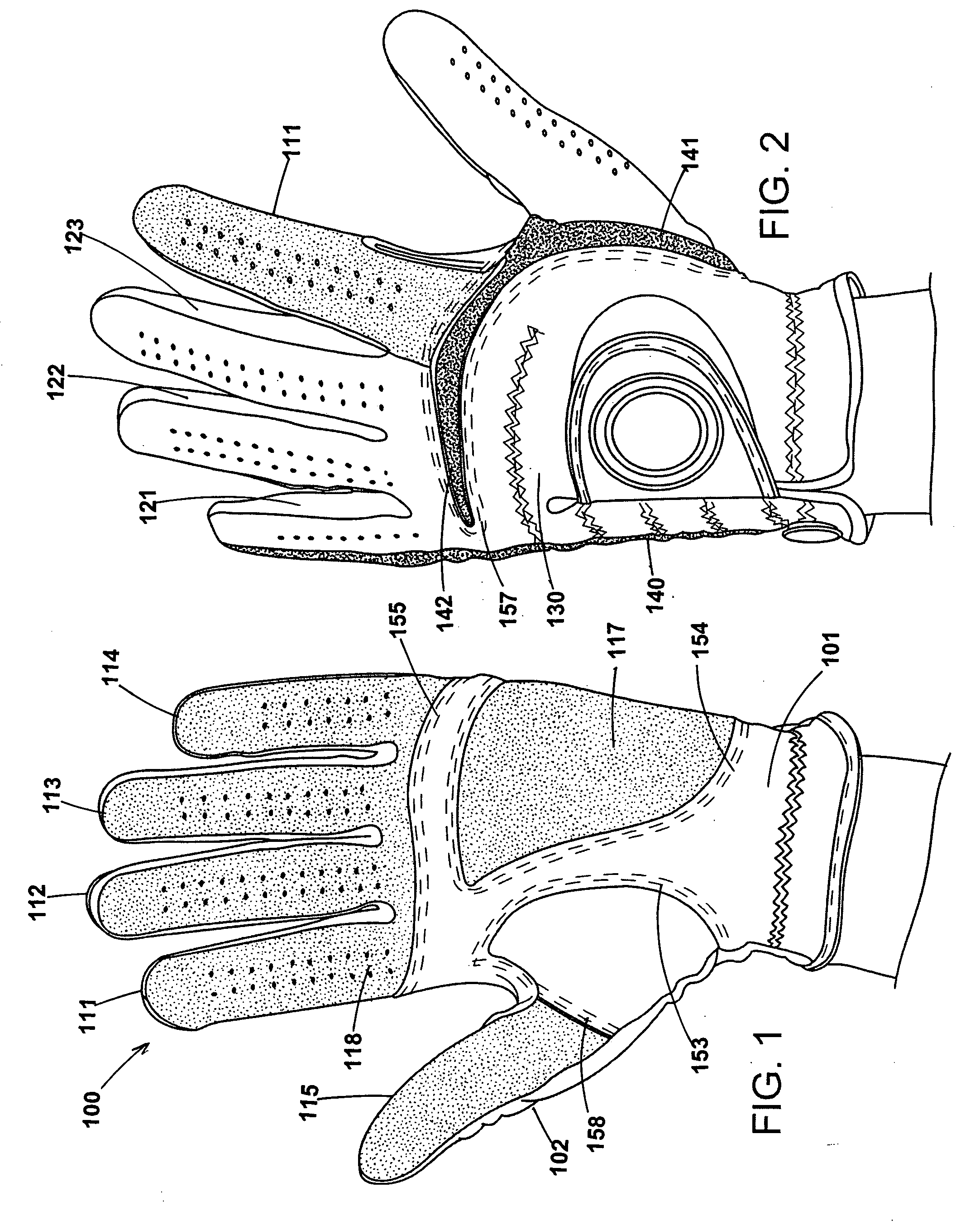 Vibration reducing golf glove