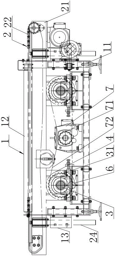 Reversing device of stack conveying mechanism