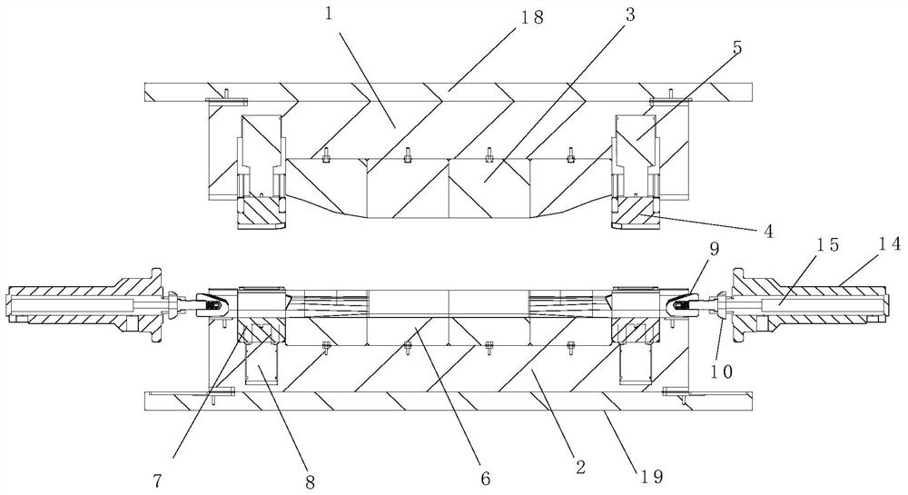 Torsion beam internal high-pressure one-time forming method