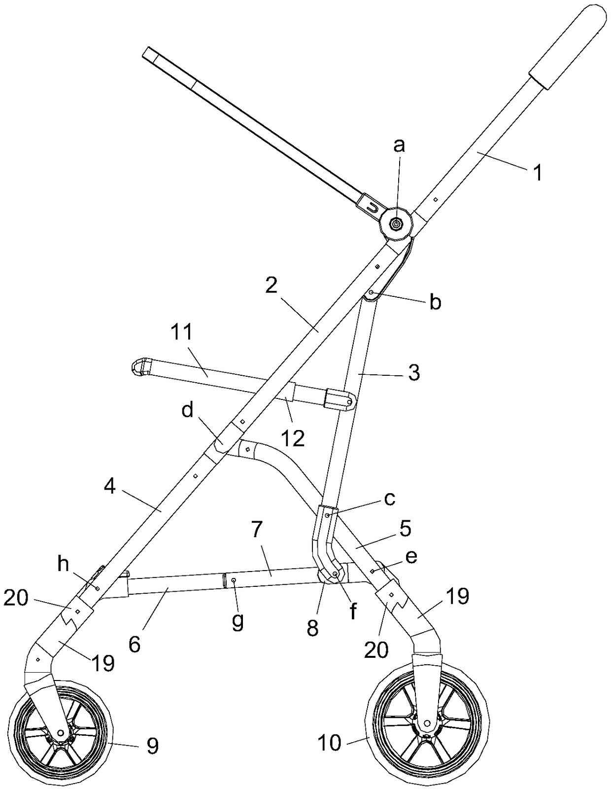 Folding baby stroller