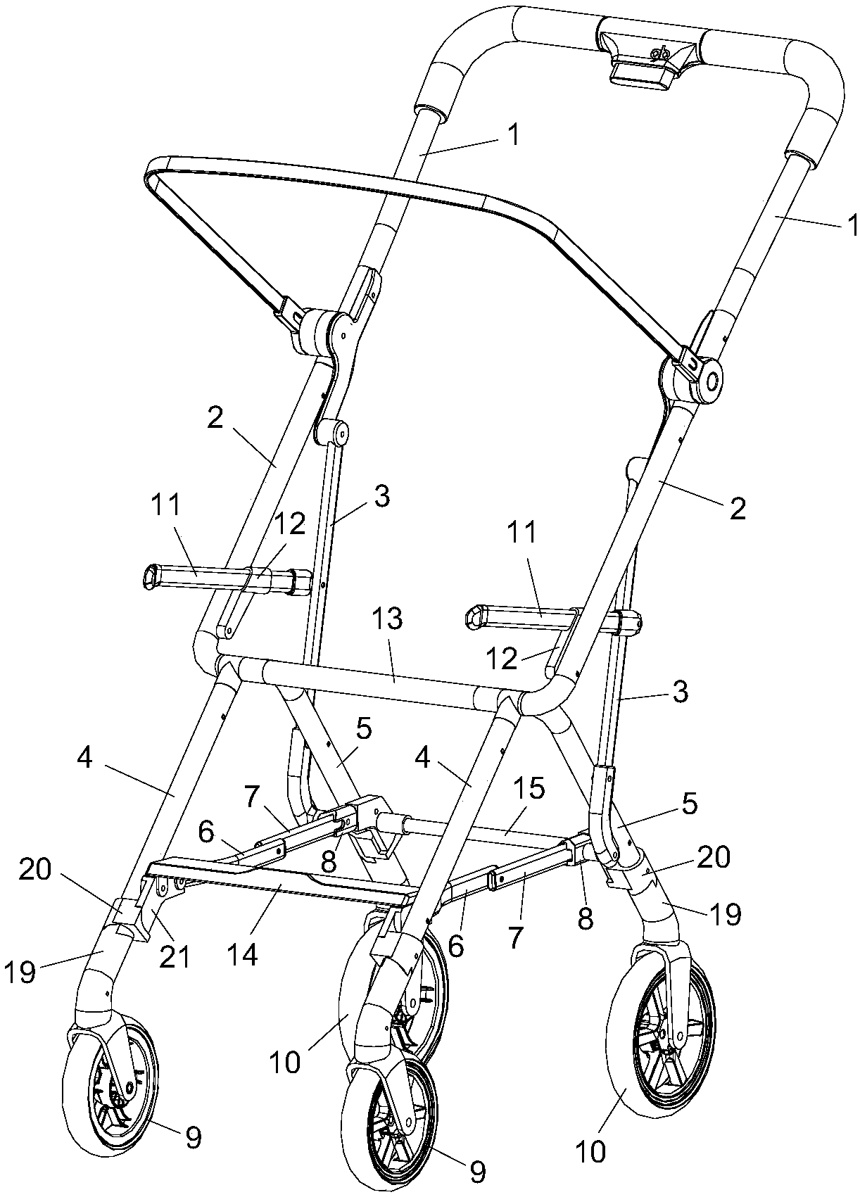 Folding baby stroller