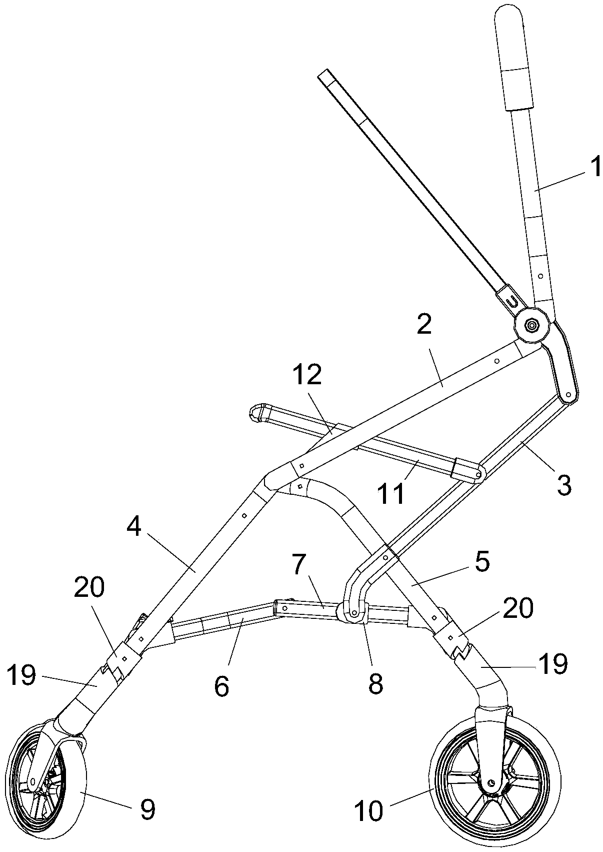 Folding baby stroller