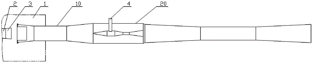 Ultrasonic engine jet pipe exhaust simulation test exhaust device