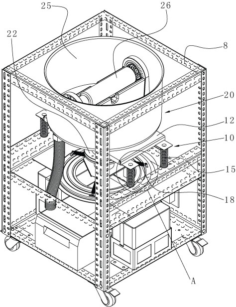 Umbrella dewatering machine and water throwing balance mechanism thereof