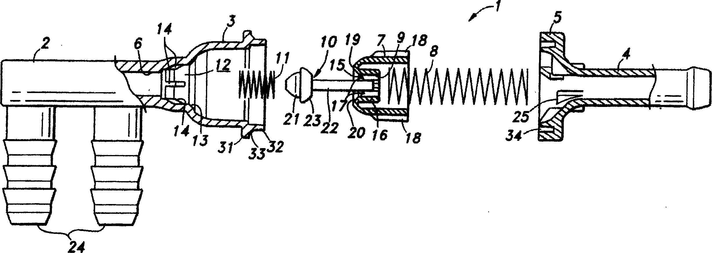 Pressure opening and closing valve