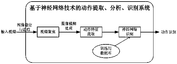 Deep learning-based quick dynamic human body action extraction and identification method