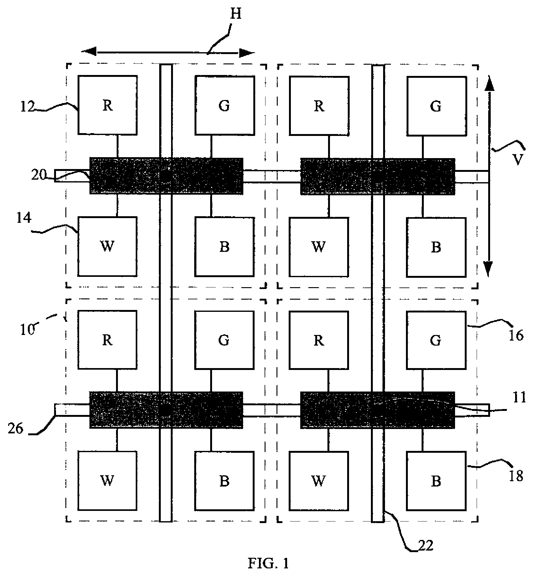 Dividing pixels between chiplets in display device