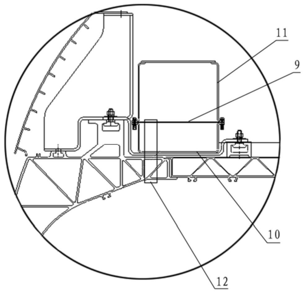 A branching structure of a roof line groove and a rail vehicle