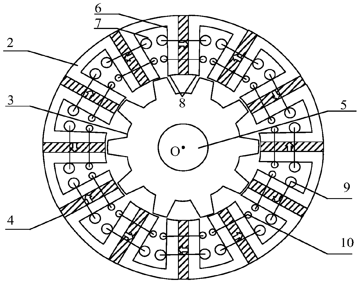 Bearing-free magnetic flux switching permanent magnet motor rotor eccentric displacement compensation controller