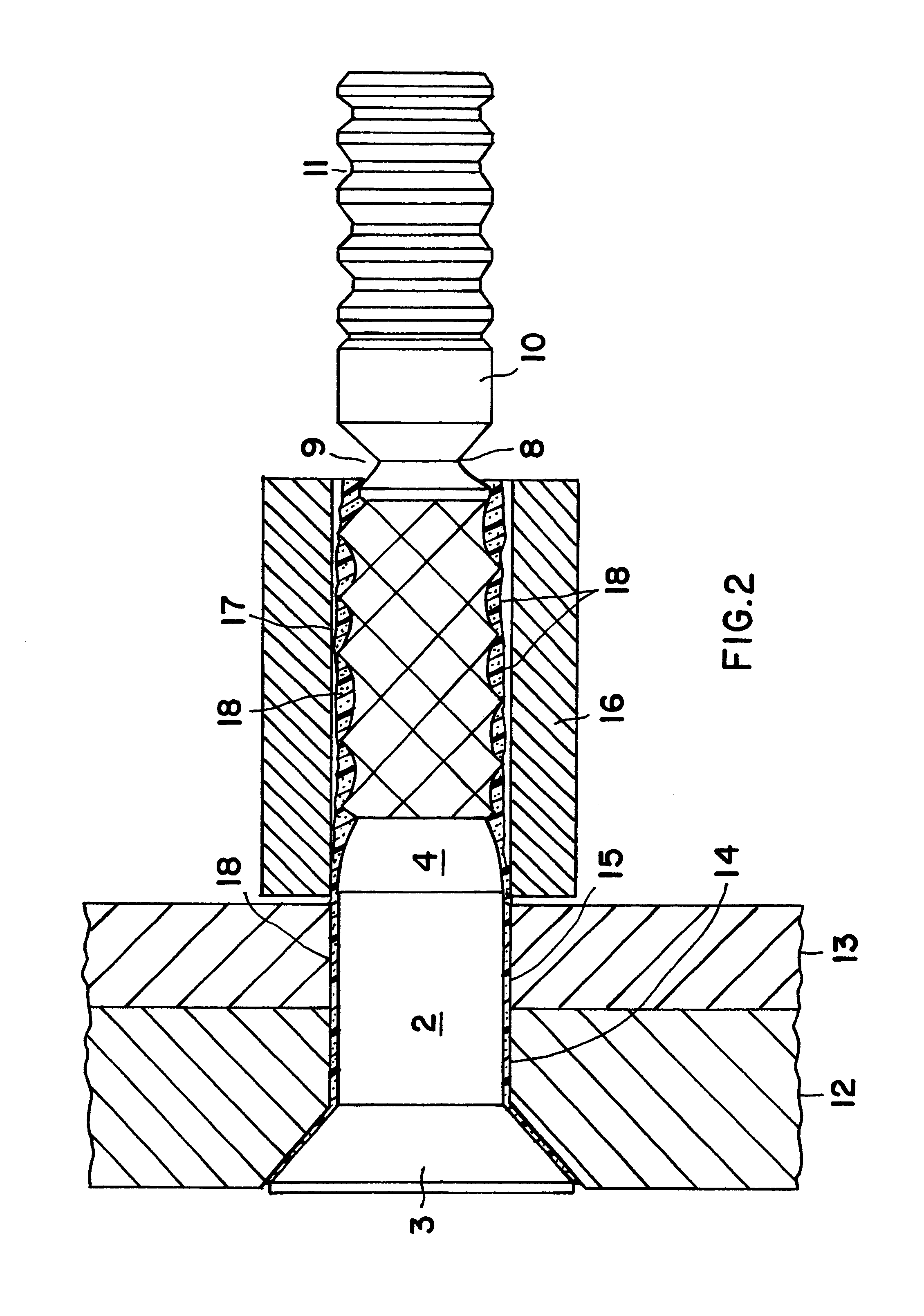 Lockbolt for forming a mechanically secured and sealant sealed connection between components