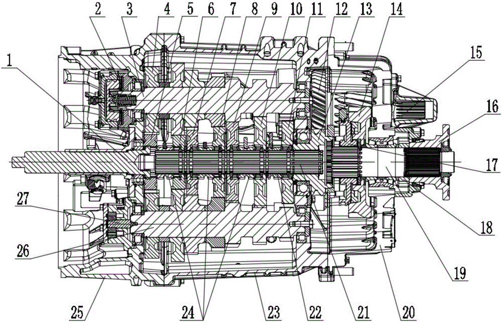 Heavy 12-gear AMT transmission assembly