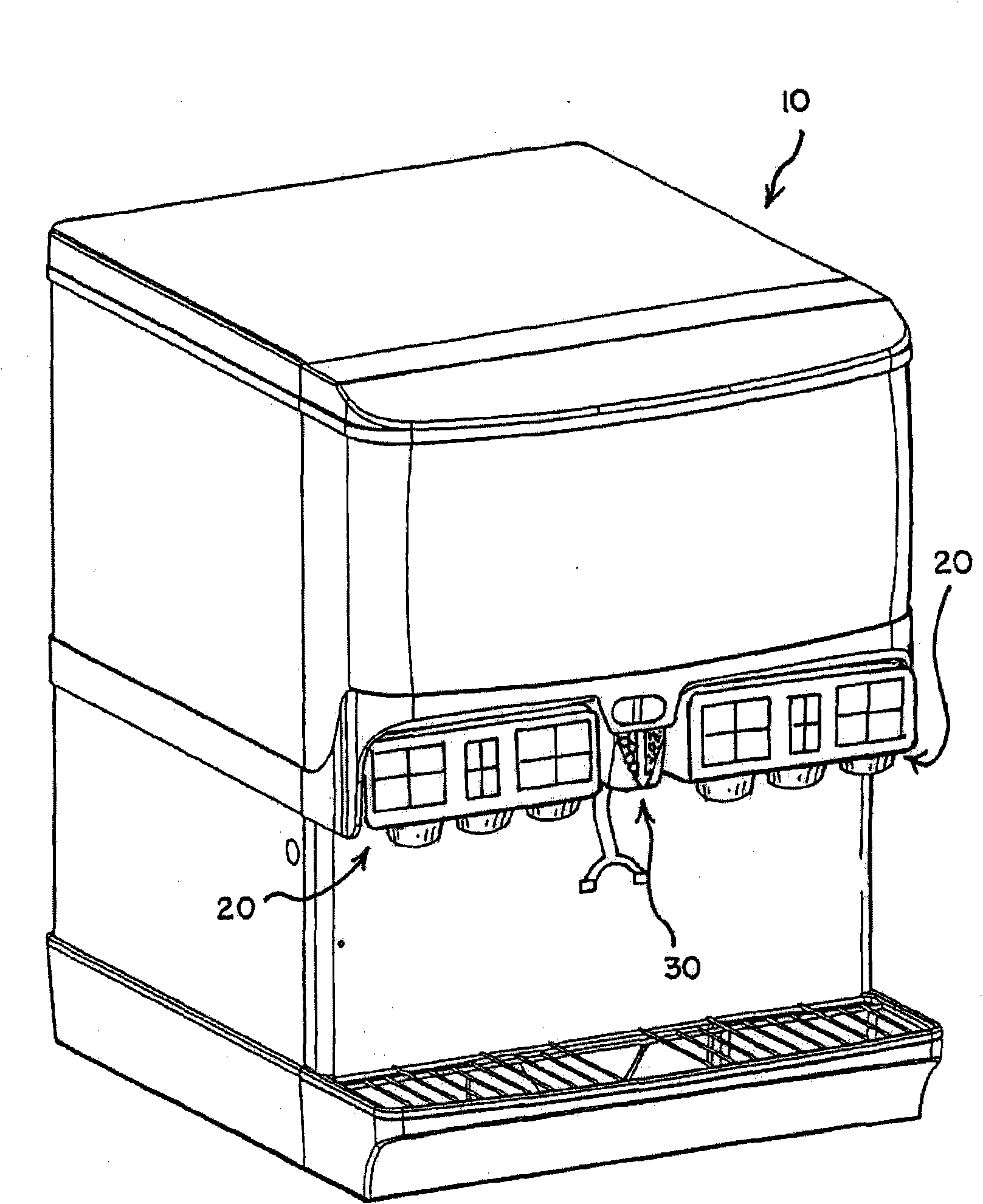 Multi-taste beverage distributing spray nozzle and distributor using same