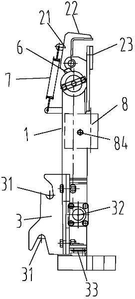 Bin turning device and back-loading compressed type refuse collecting truck