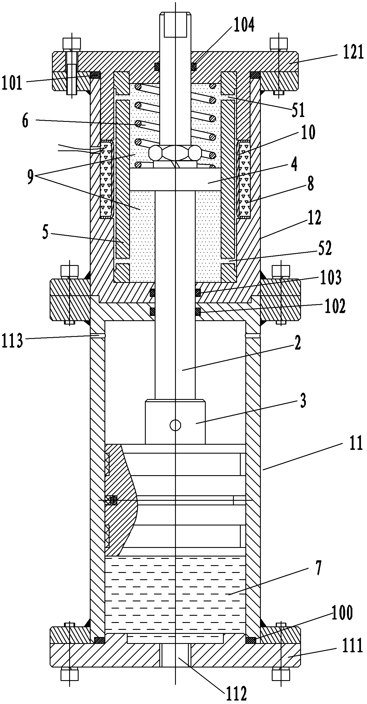 A kind of shear magneto-rheological buffer compensator