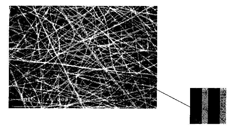 Electrostatic spinning method for preparing interlayer nano-fabric and device thereof