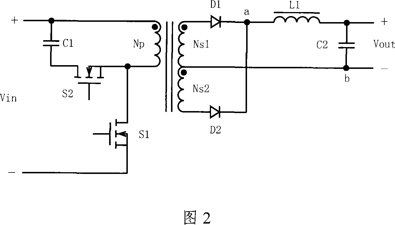 Zero voltage switch active clamp positive and negative violent changer