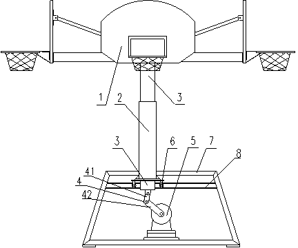 Two-dimensional linked basketball stand