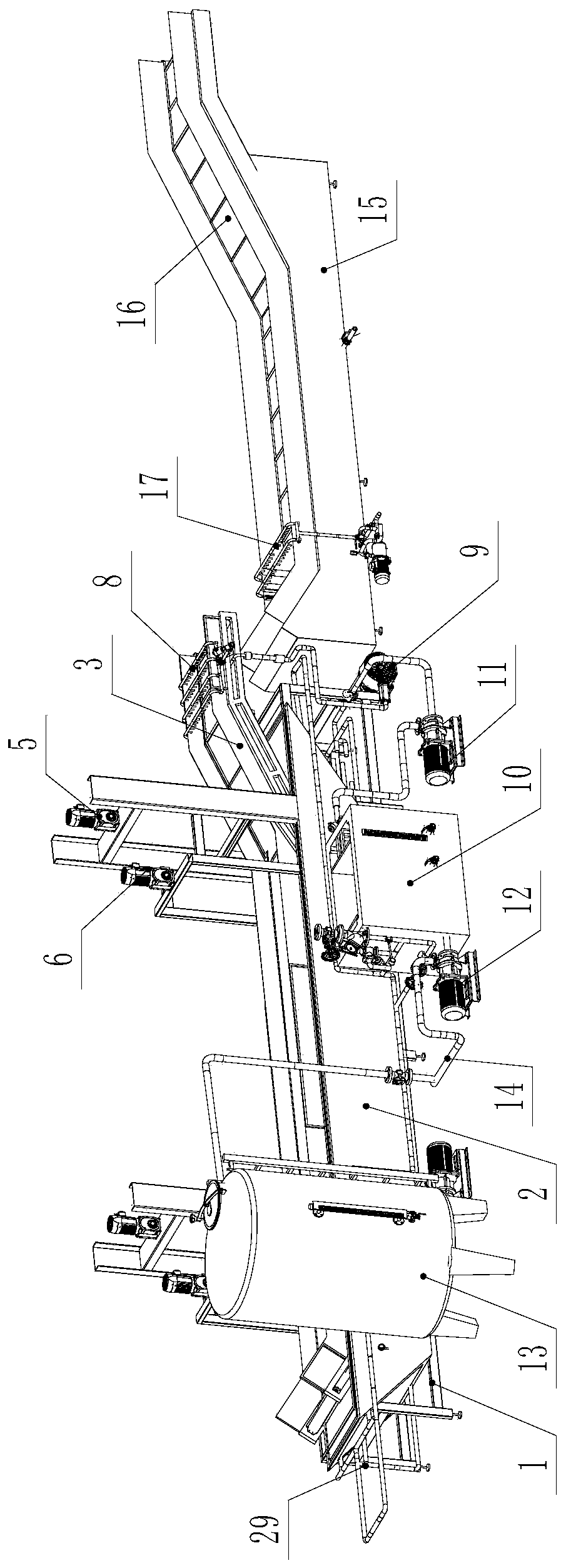 Automatic marinating production line and marinating method