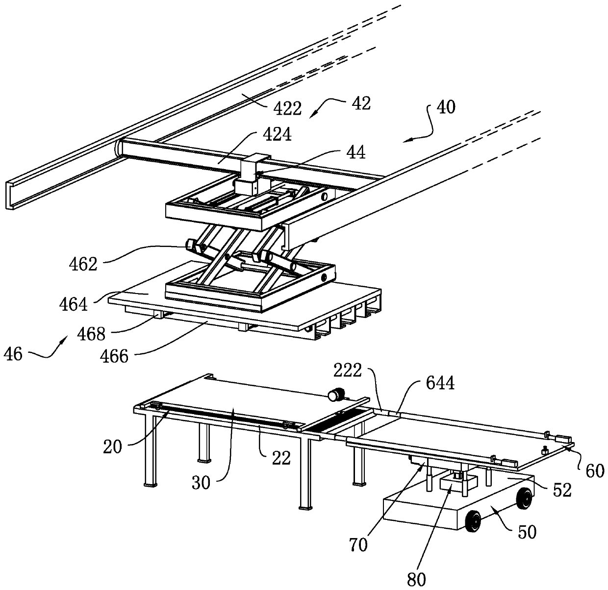 Rapid bed-moving system for large-area butterfly orchid seedlings