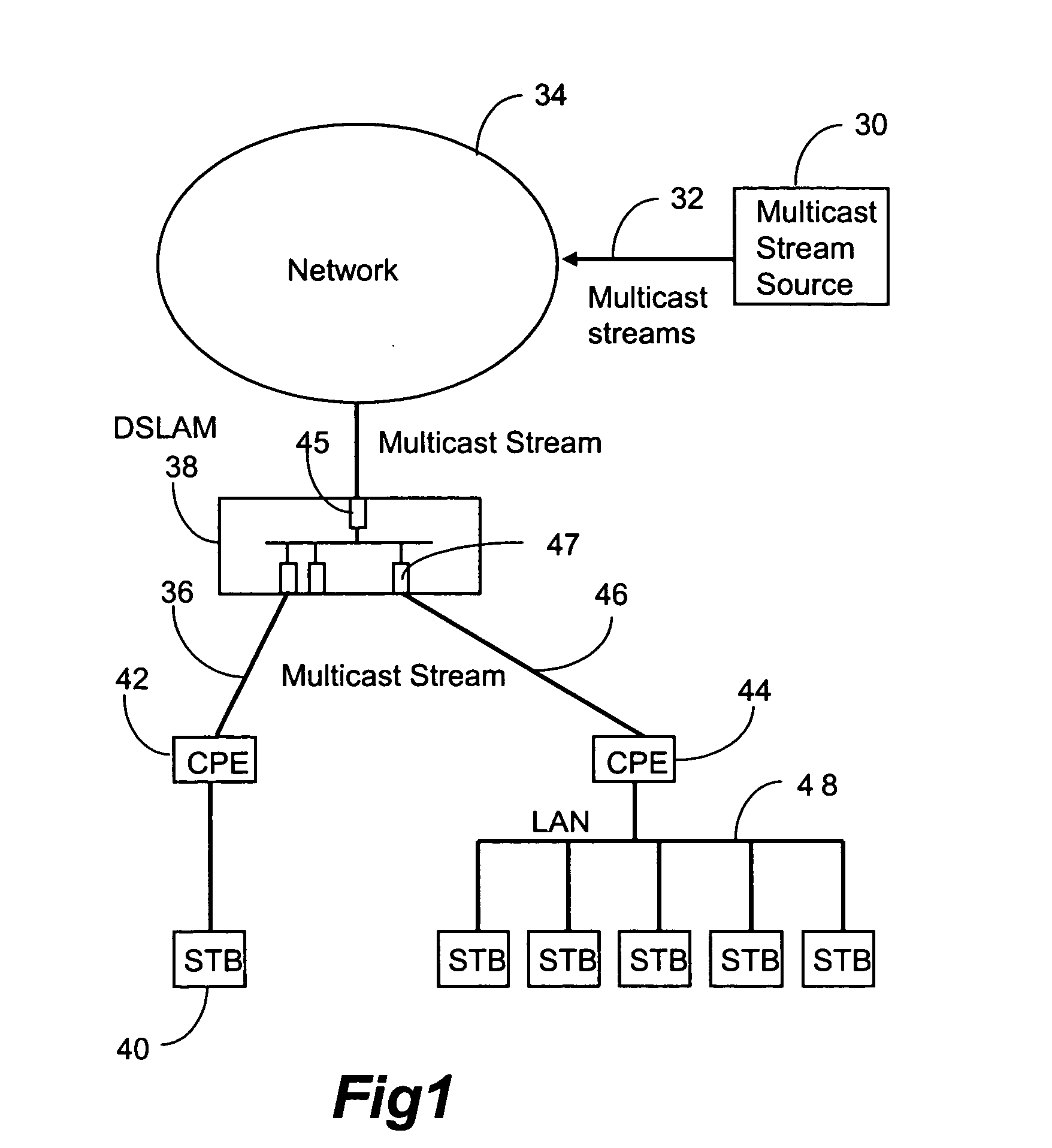 Access network architecture for multicasting using xDSL and IGMP