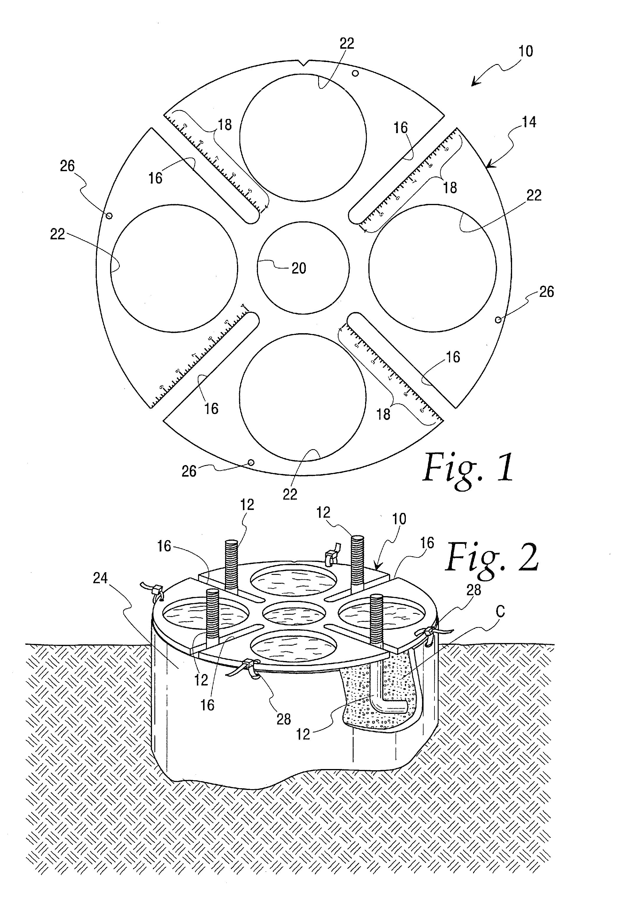 Anchor bolt template