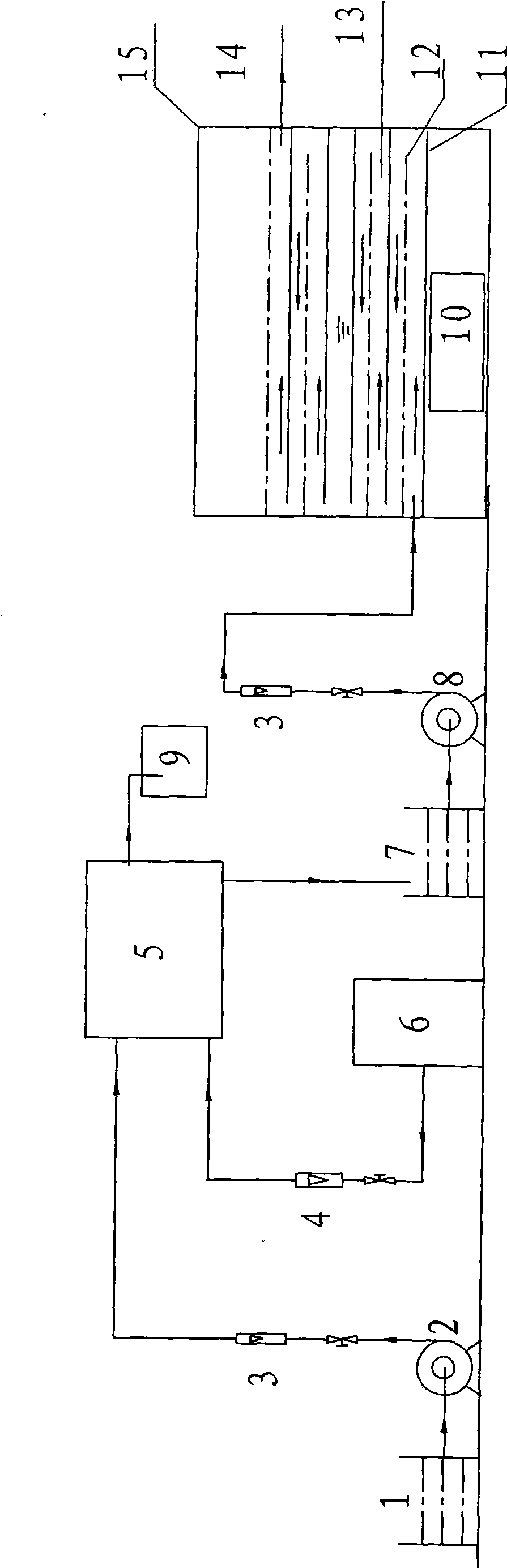 Technological process and apparatus for advanced oxidation degradation of nitrobenzene wastewater