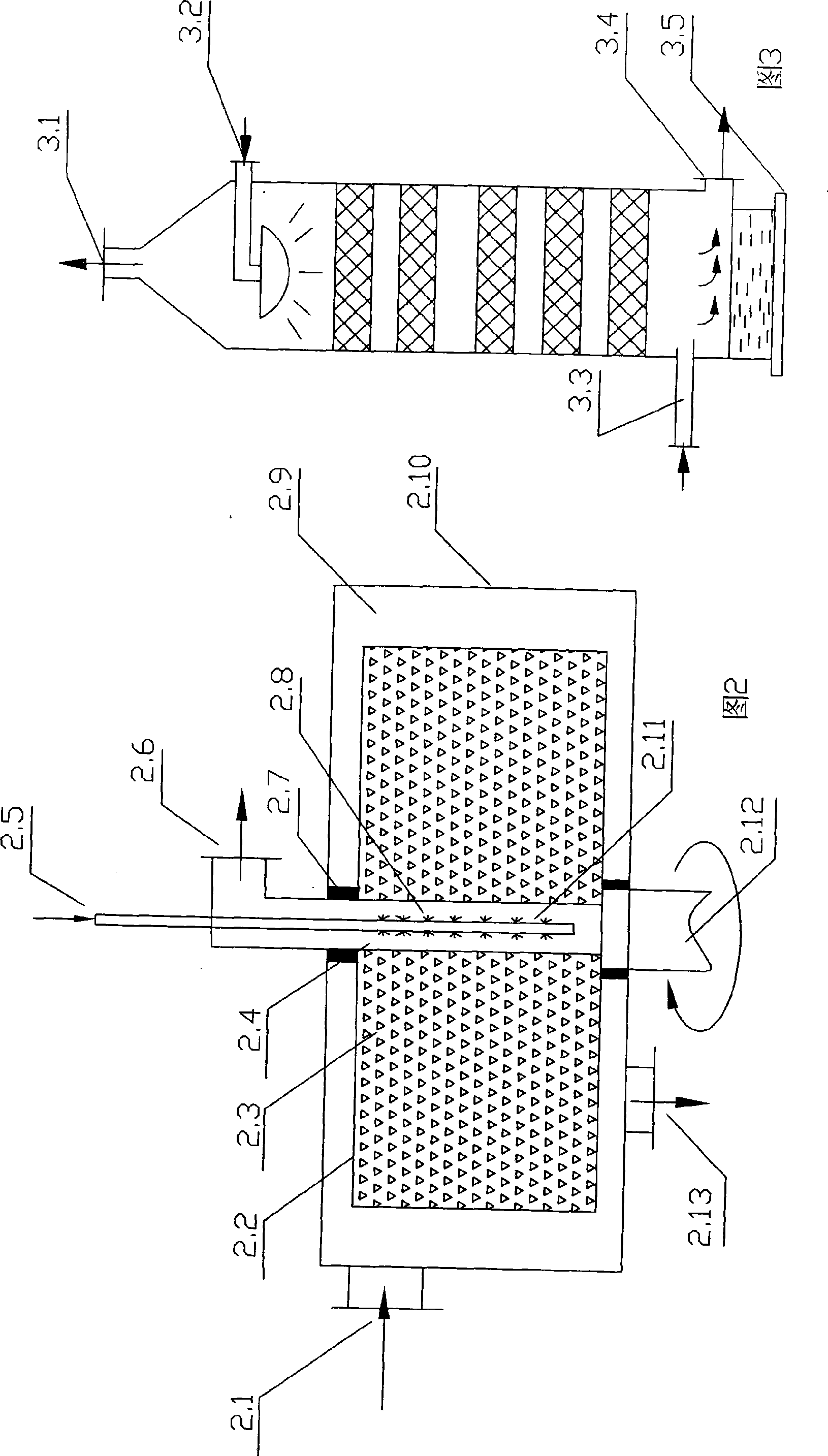 Technological process and apparatus for advanced oxidation degradation of nitrobenzene wastewater