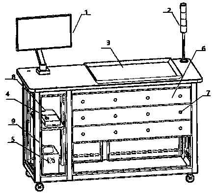 Intelligent assembly detection workbench trolley and use method thereof