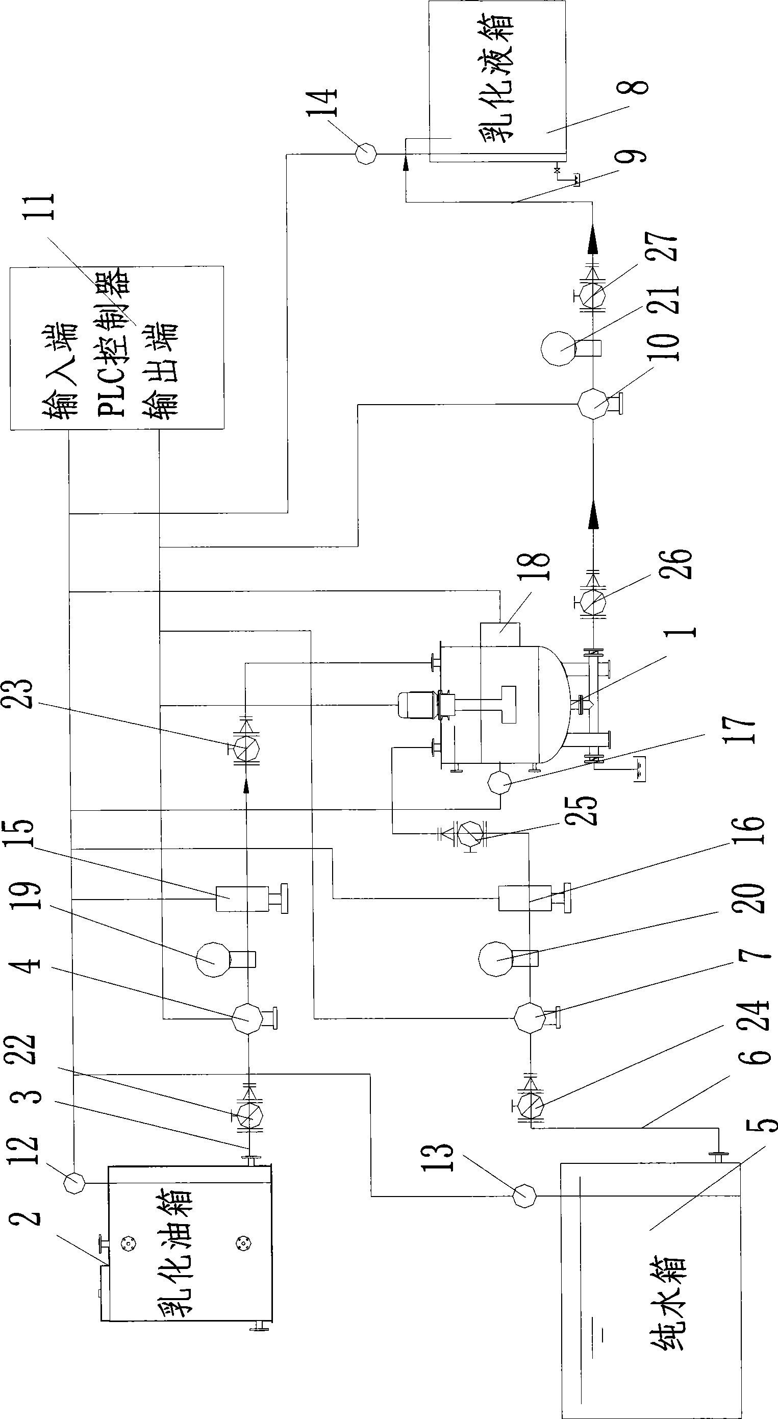 Emulsified liquid mixing device for coal mine