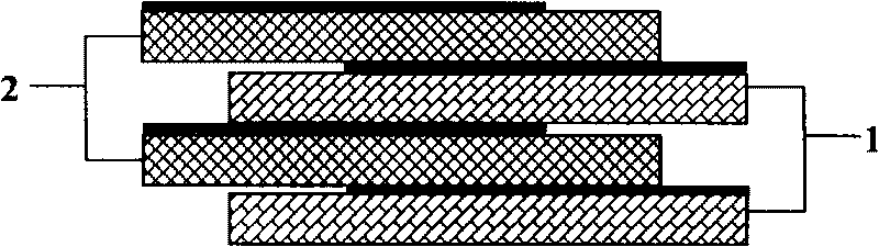 Method for manufacturing capacitor in parallel connection outside core