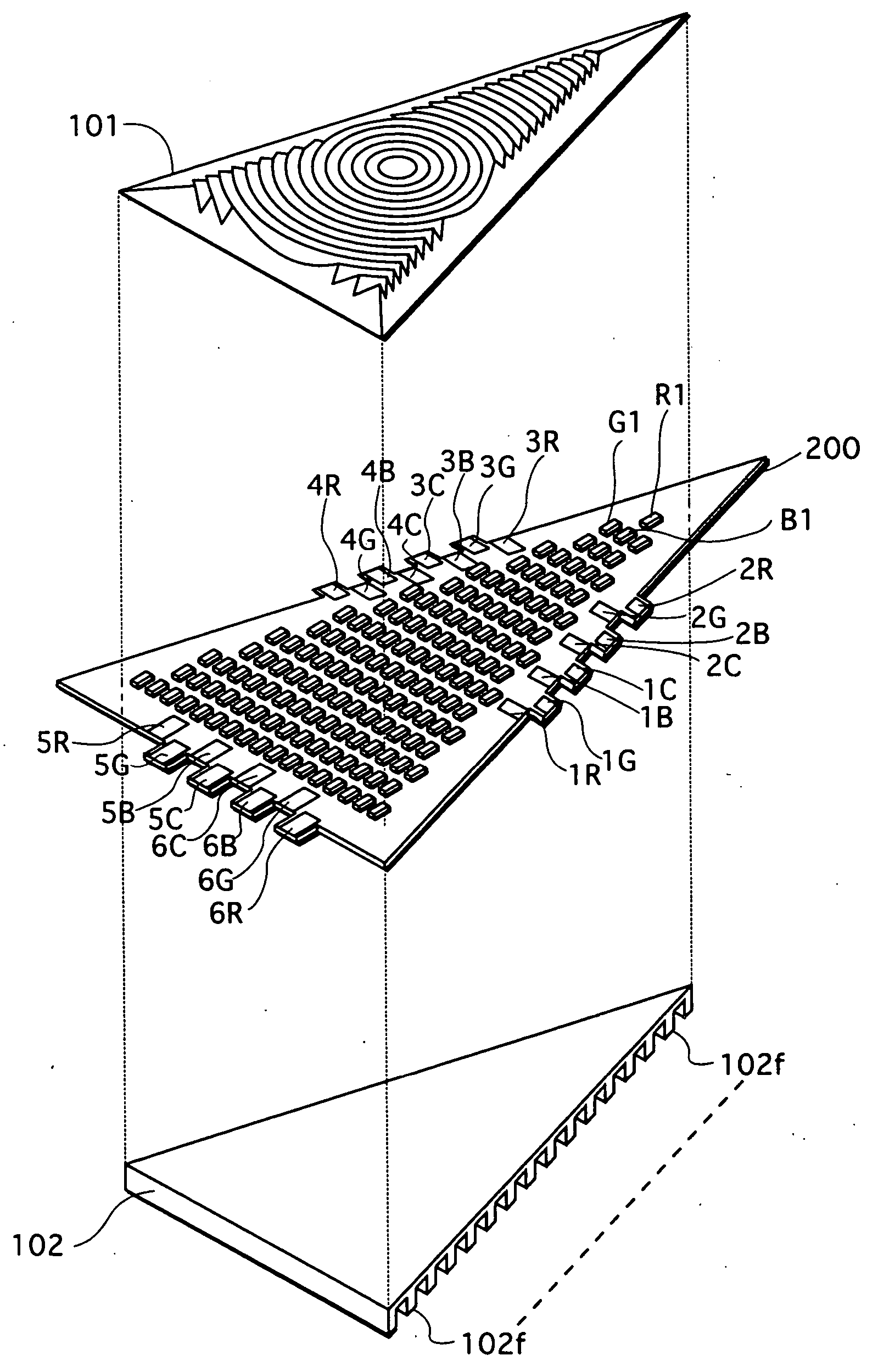 Light-emitting unit, light-emitting unit assembly, and lighting apparatus produced using a plurality of light-emitting units