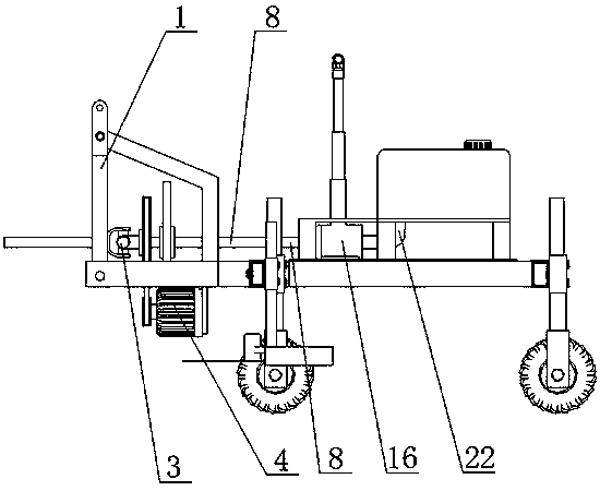 Branch-pruning pesticide-applying integrated machine for rosa rugosa